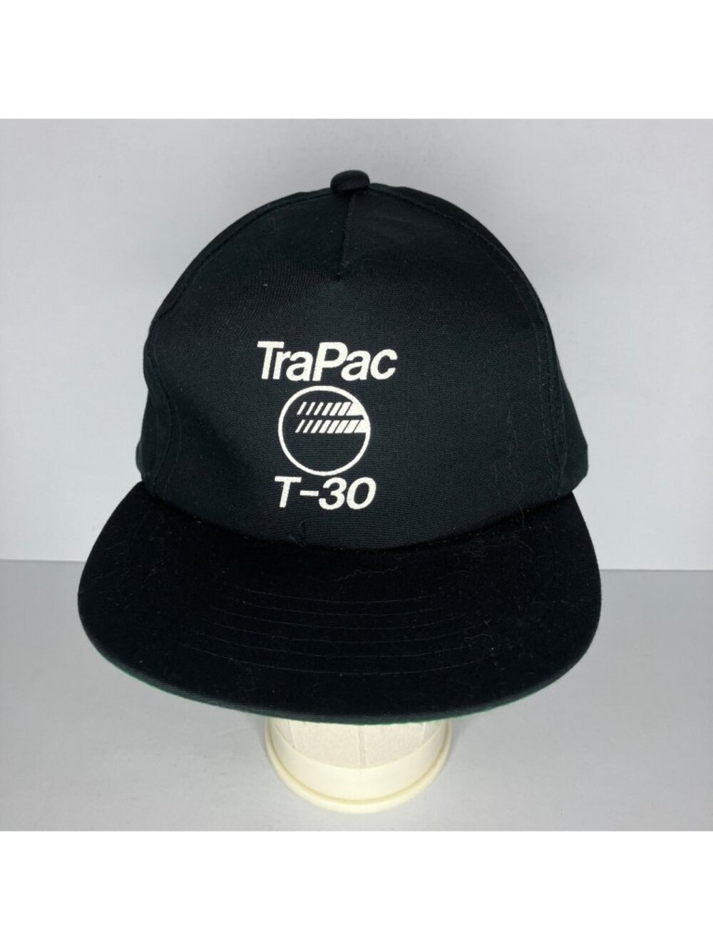TraPac T-30 Baseball Cap Hat Men's Adjustable Black Green Vintage